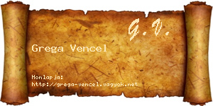 Grega Vencel névjegykártya